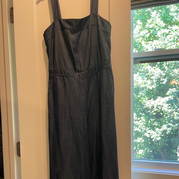 Club Monaco - gently used jeans jumpsuit. Wide leg style - Picture 1 of 3